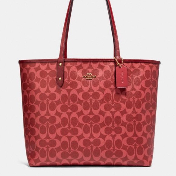 💃Coach Reversible Blocked Signature Tote+Wristlet - Picture 5 of 8